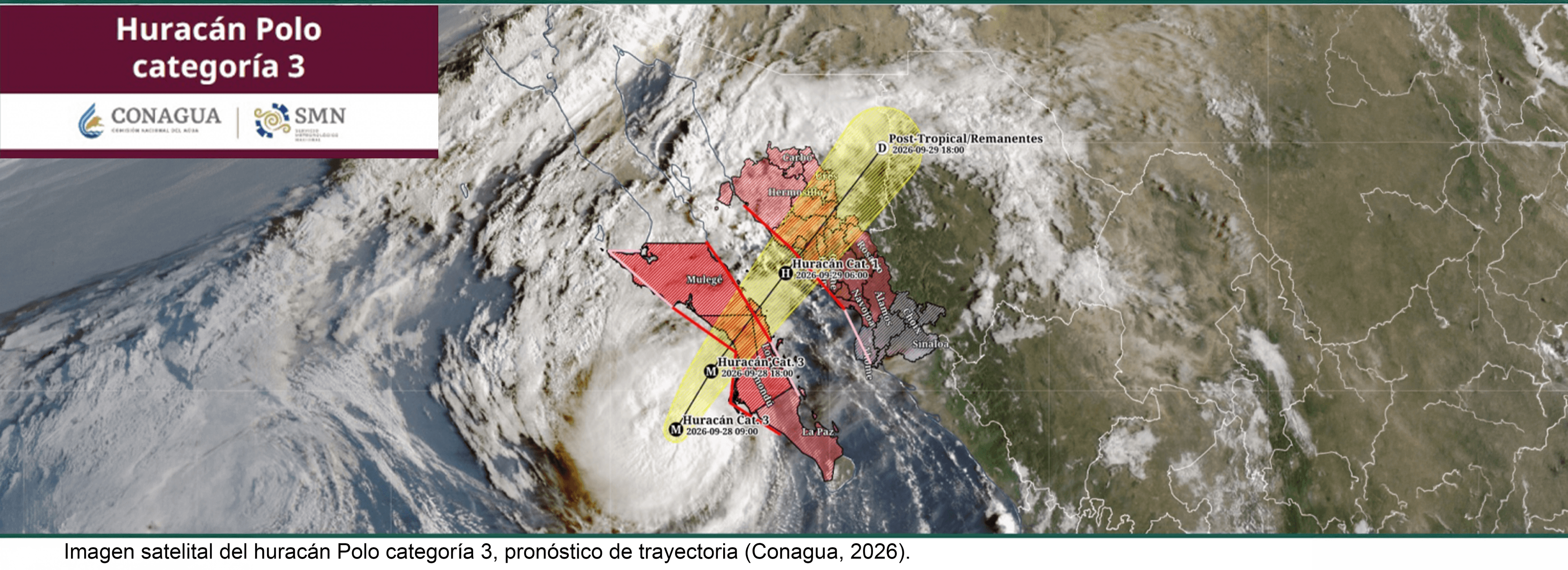 Boletín informativo: Alerta por huracán Polo y tormenta tropical Rachel